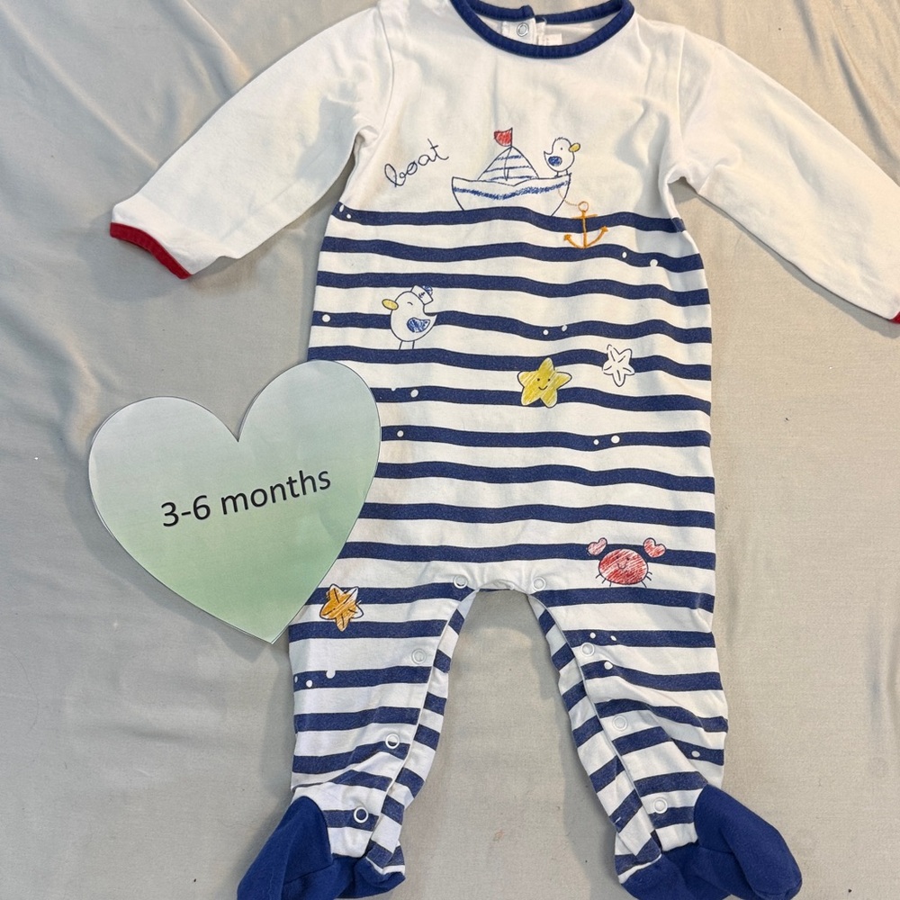 Mayoral - Newborn Nautical Striped Kids One Piece Romper/Jumpsuit